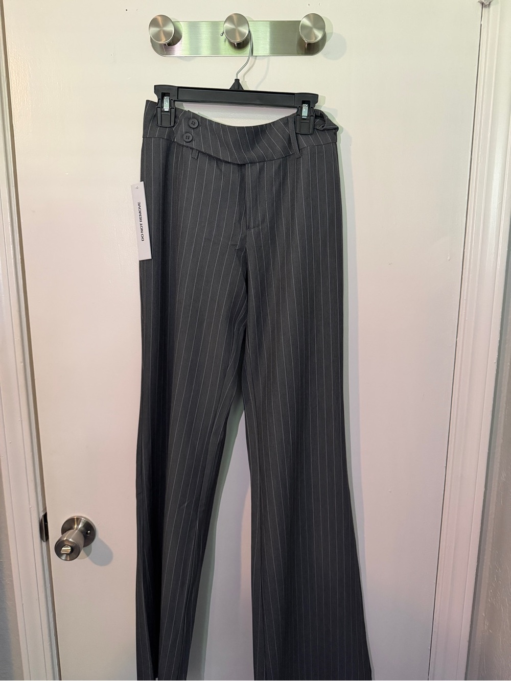Princess Polly Charcoal Gray Pinstripe Dress Pants